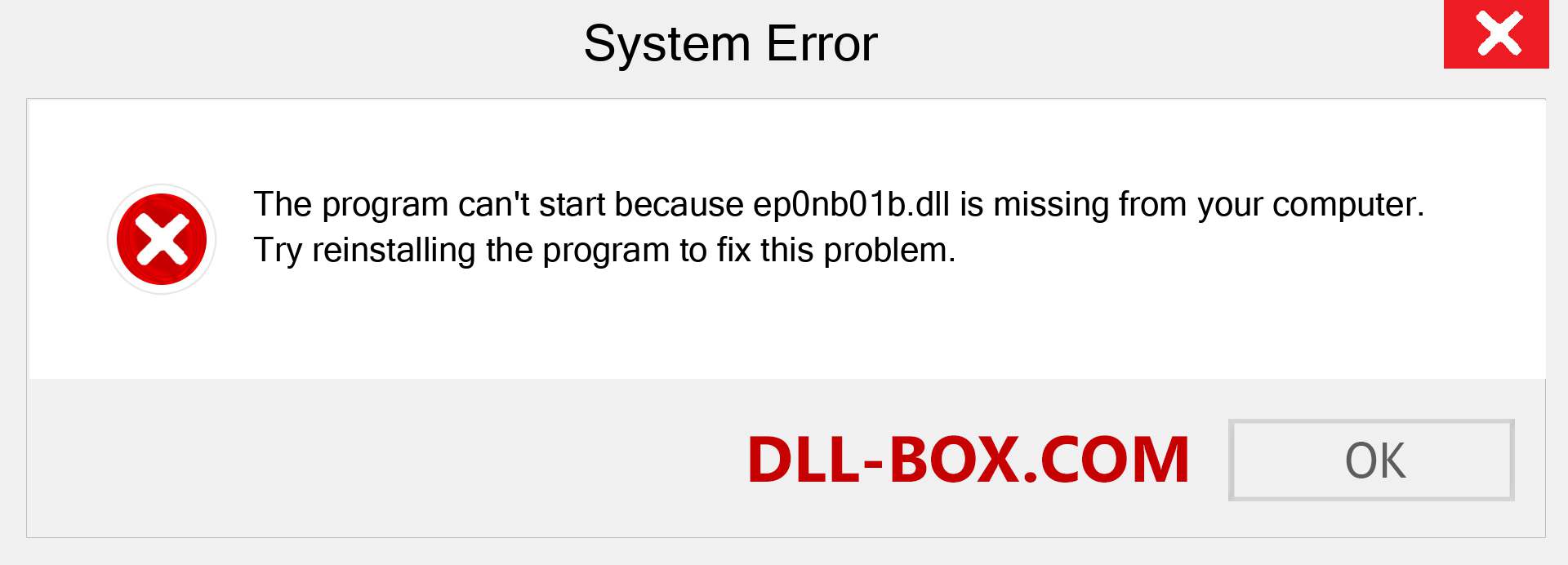  ep0nb01b.dll file is missing?. Download for Windows 7, 8, 10 - Fix  ep0nb01b dll Missing Error on Windows, photos, images