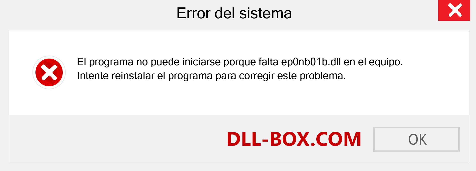 ¿Falta el archivo ep0nb01b.dll ?. Descargar para Windows 7, 8, 10 - Corregir ep0nb01b dll Missing Error en Windows, fotos, imágenes