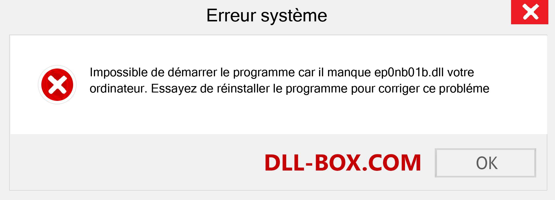 Le fichier ep0nb01b.dll est manquant ?. Télécharger pour Windows 7, 8, 10 - Correction de l'erreur manquante ep0nb01b dll sur Windows, photos, images